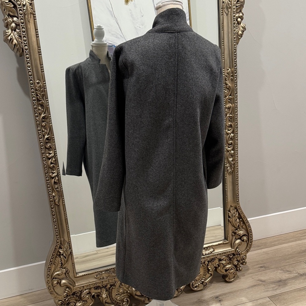 Love Tree Charcoal Open-Front Pea Coat - Picture 3 of 5